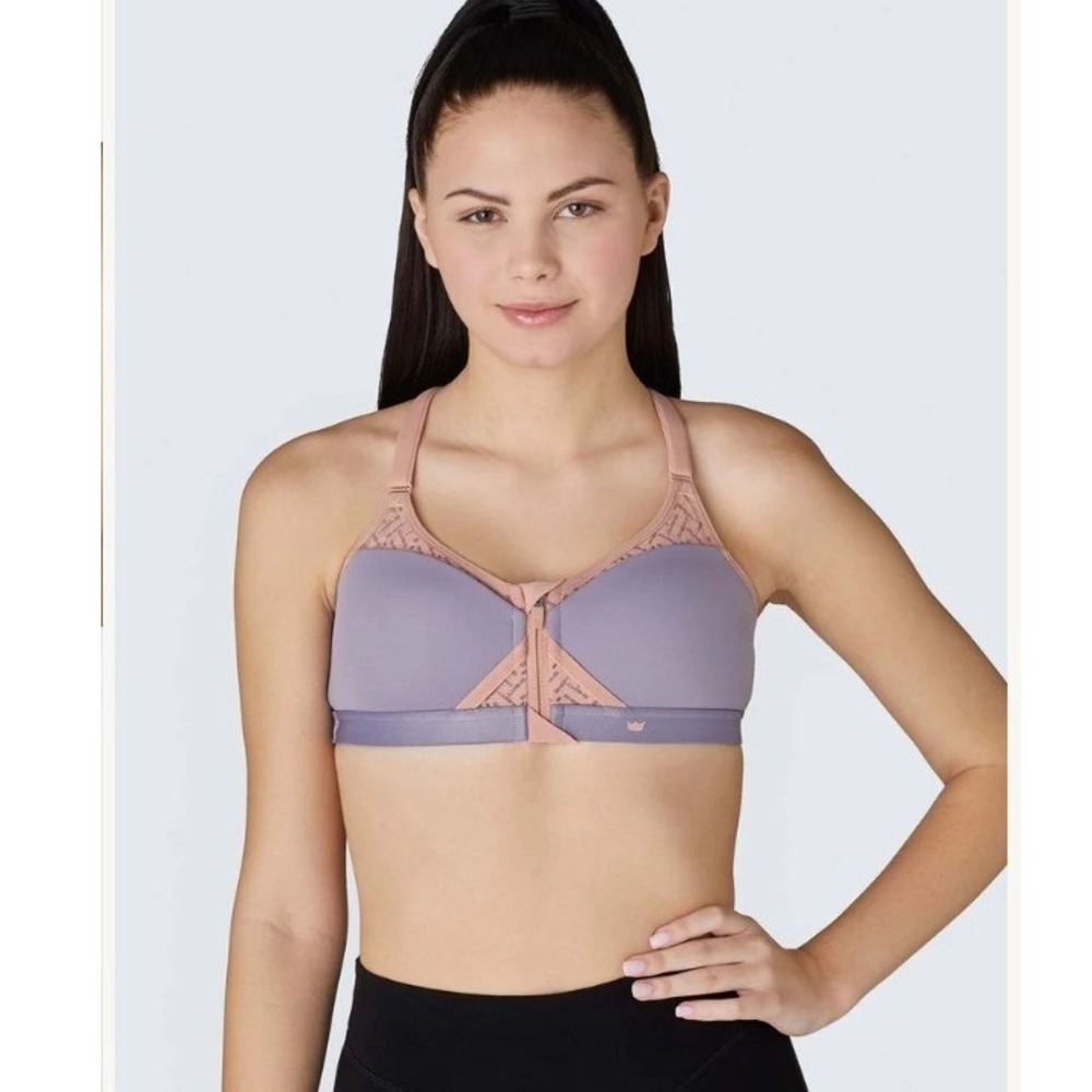 SHEFIT Women's Exhilarate Sports Bra High Impact Dusty Violet & Rose Size M EUC